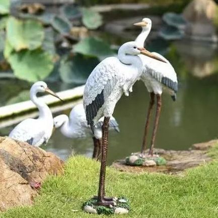 置物 オブジェ 鳥 鷺 おしゃれ リアル 2つのスタイル
