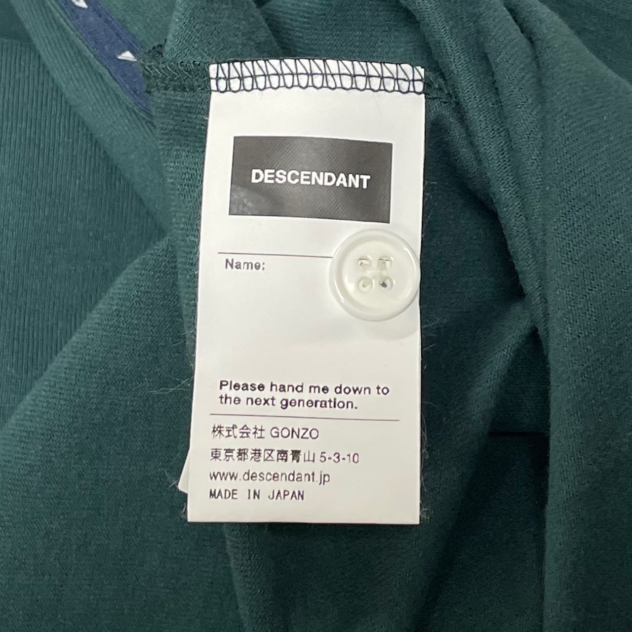 DESCENDANT HORIZONTAL POLO LS ポロシャツ 定価24200円 新品 DESCENDANT 23SS HORIZONTAL POLO LS - GREEN