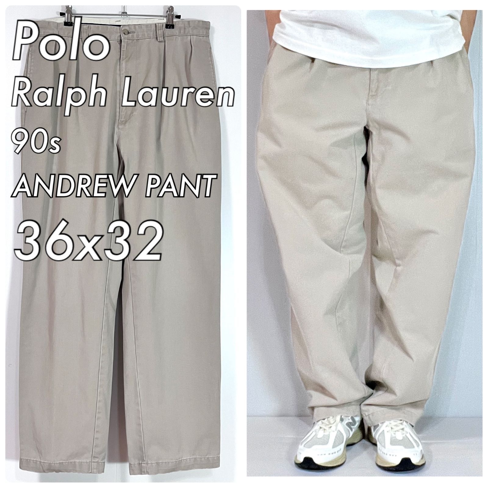 90s Polo Ralph Lauren W36L32 ポロラルフローレン ツータック