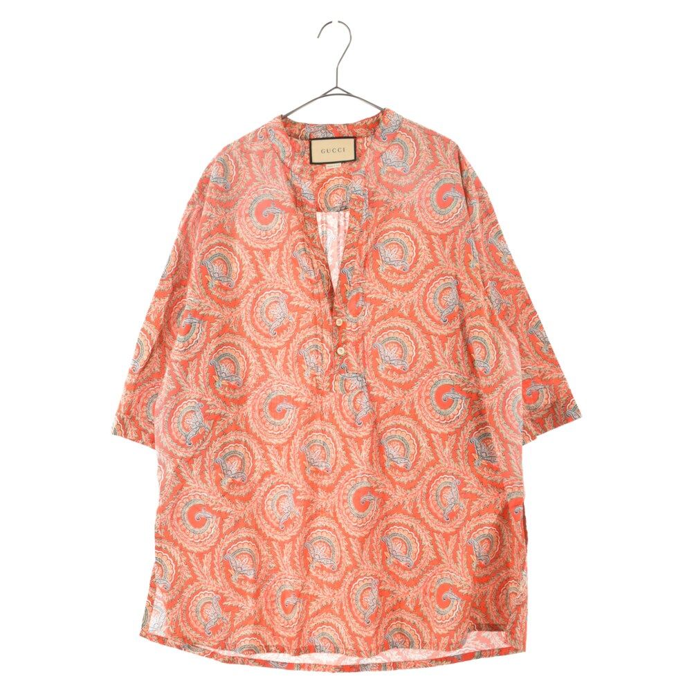GUCCI グッチ 21SS コットンチュニック ヘンリーネック半袖シャツ 654888 GUCCI (グッチ) 21SS コットンチュニック ヘンリーネック半袖シャツ 総