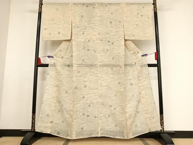 C 単衣 紅花紬 米沢 縞 間道 薄紫 暖色系 紬 正絹 着物 30 C 単衣 紅花紬 米沢 縞 間道 薄紫 暖色系 紬 正絹 着物 30