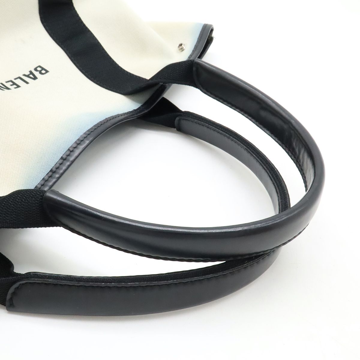 BALENCIAGA バレンシアガ ネイビーカバス S ロゴ トートバッグ  