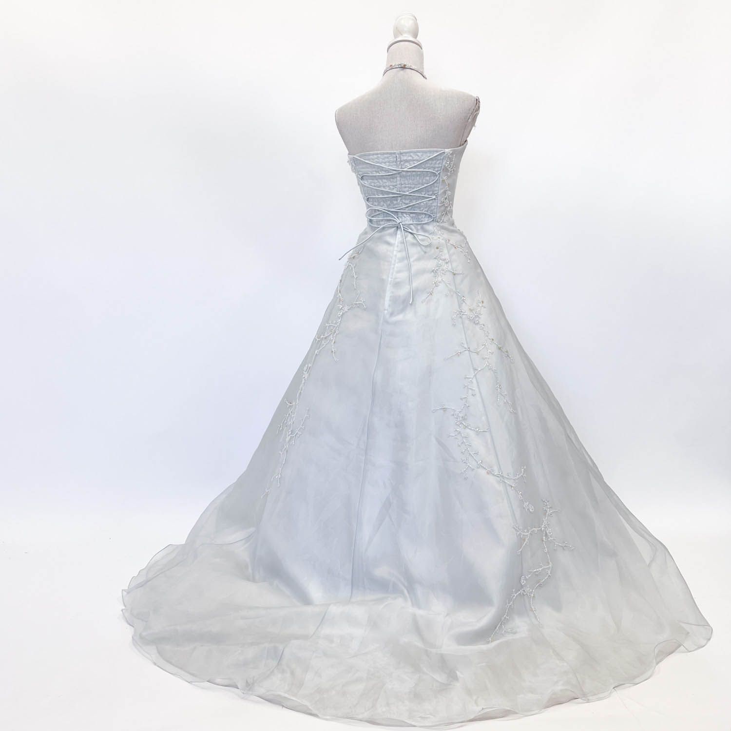 中古 カラードレス ブルーグレー 7-11号 Aライン 撮影衣装 結婚