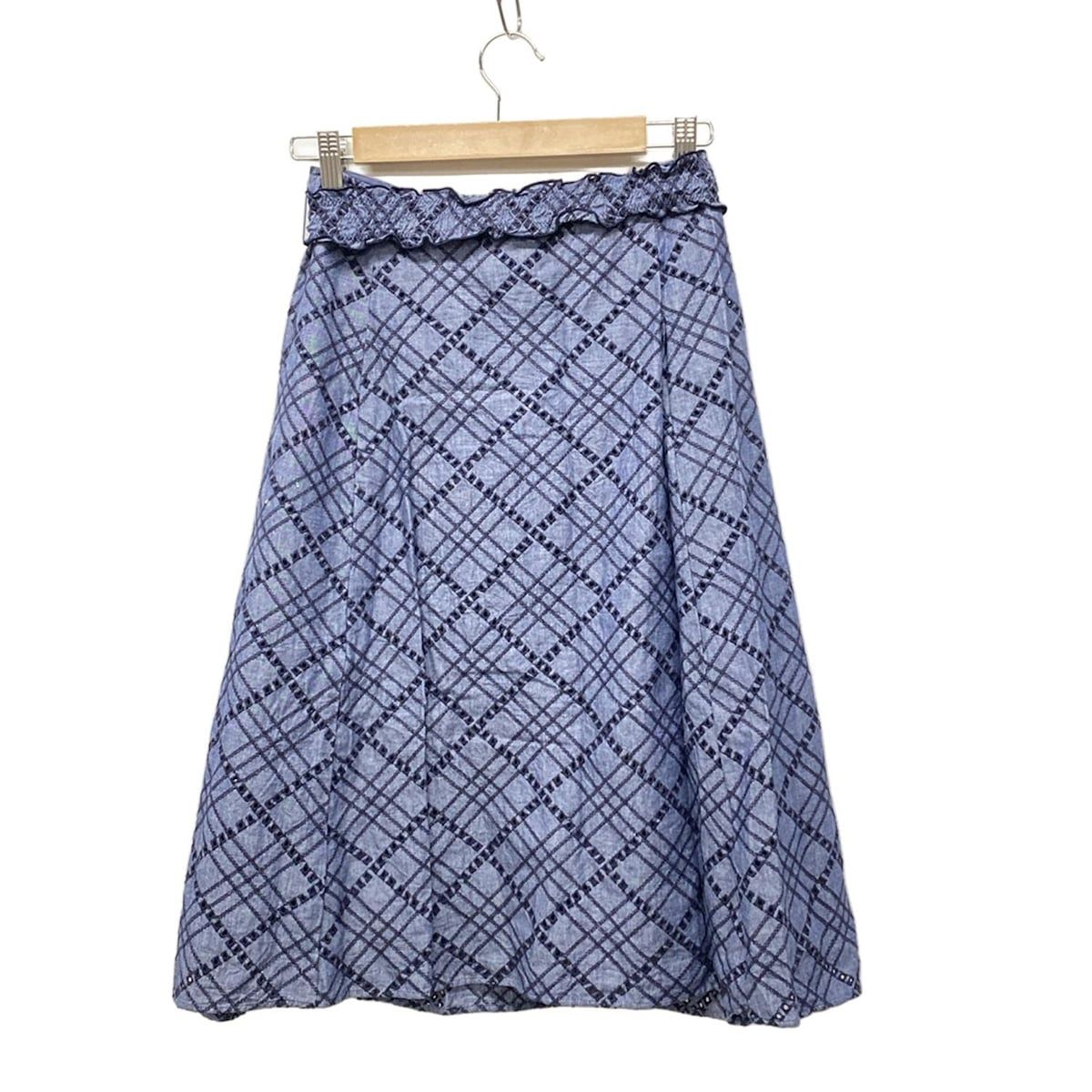 Burberry Blue Label バーバリーブルーレーベル スカート サイズ36 S レディース - ブルーグレー×ネイビー ひざ丈