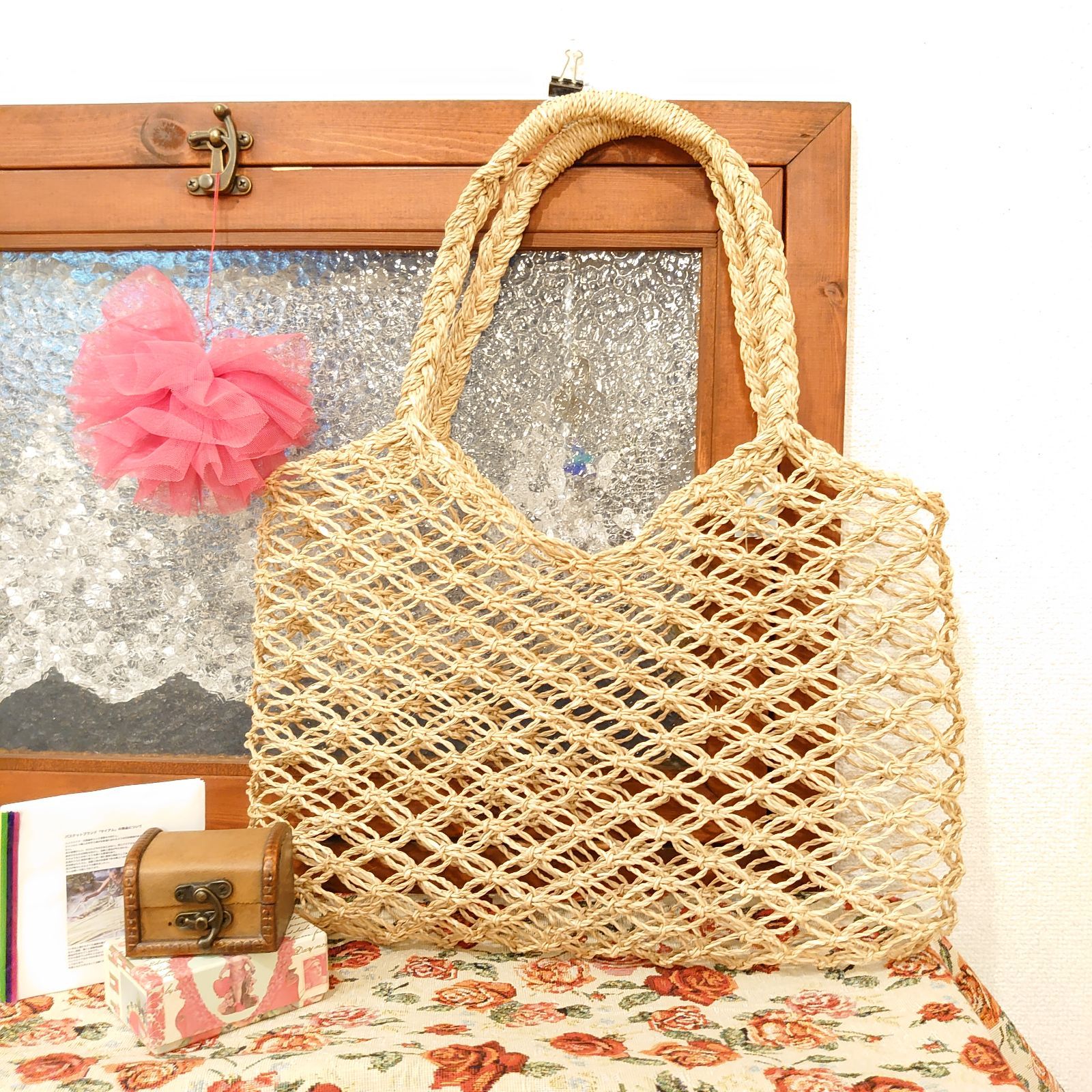 ⬛新品 職人 手編み かご⬛バッグ コック インドネシアの職人仕事が