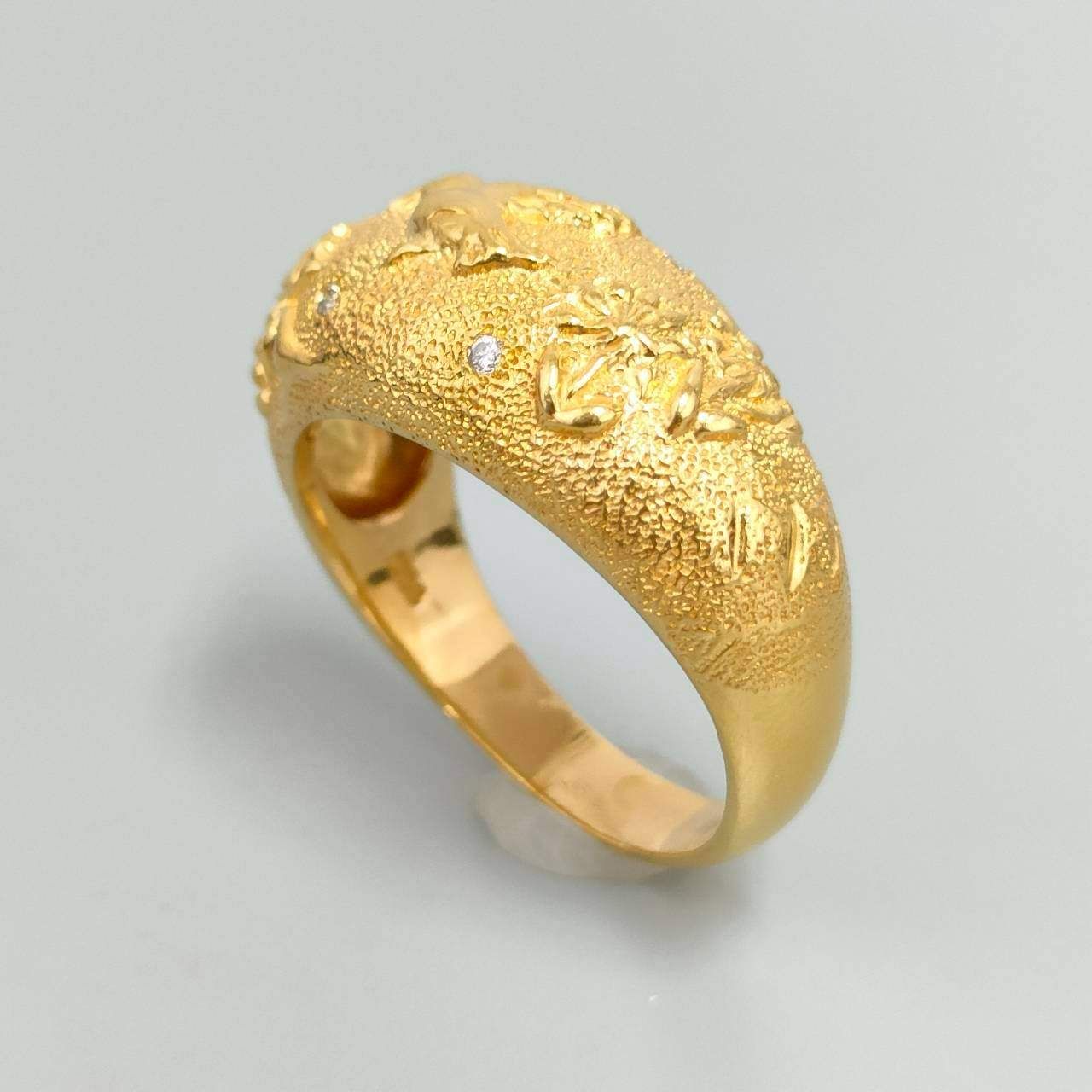 K24 純金 ダイヤ付 鳥 リング メンズ 10.78g 19号 D293