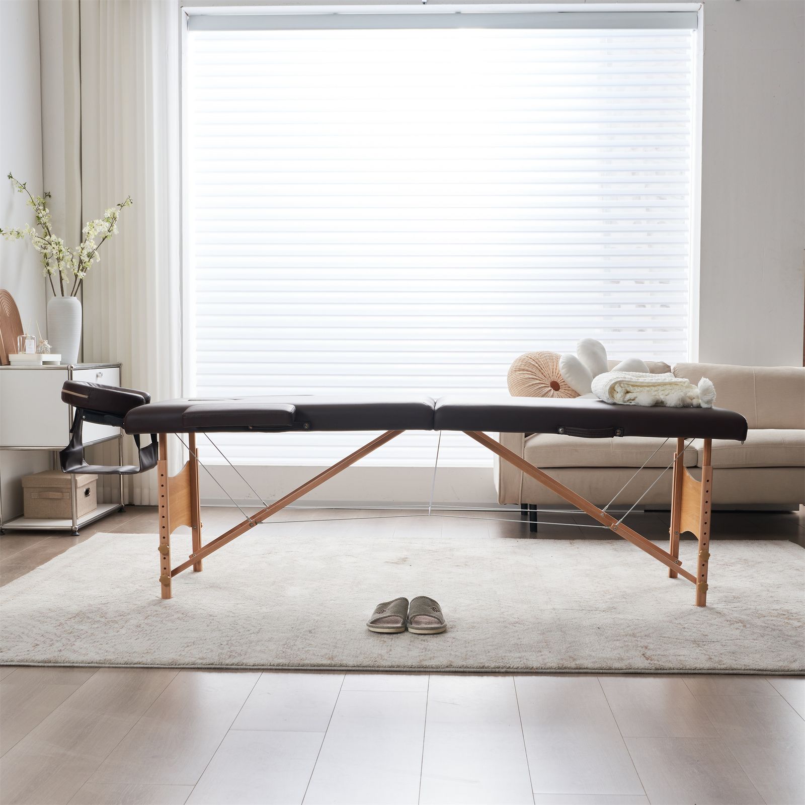 グレー】 マッサージベッド 折りたたみ コンパクト 超軽量