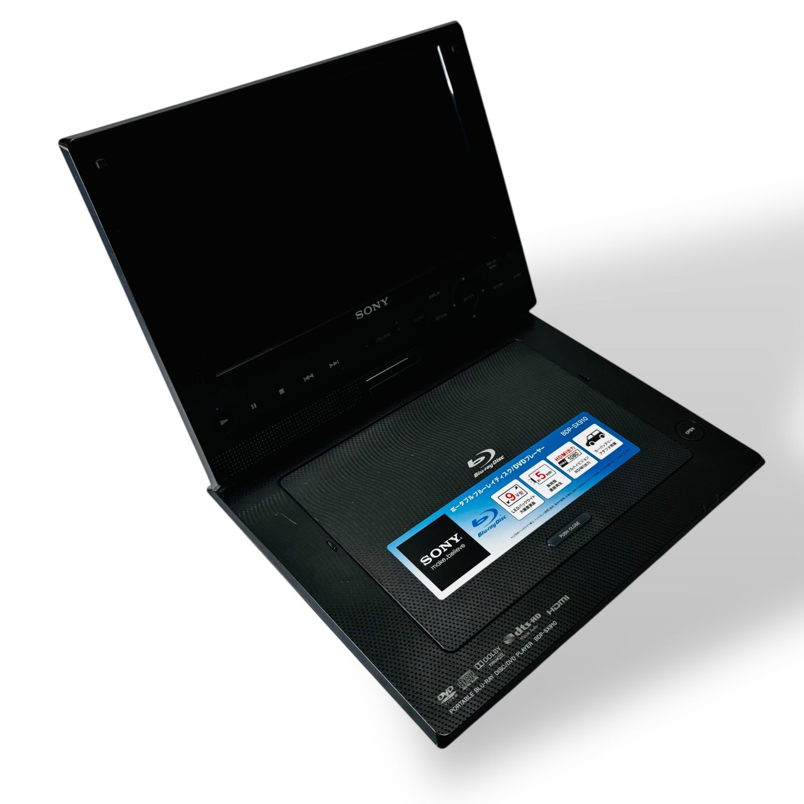 SONY BDP SX910 9V型 ポータブル Blu-ray DVD 再生機 リモコン＆ケース付き 持ち運びに便利♪