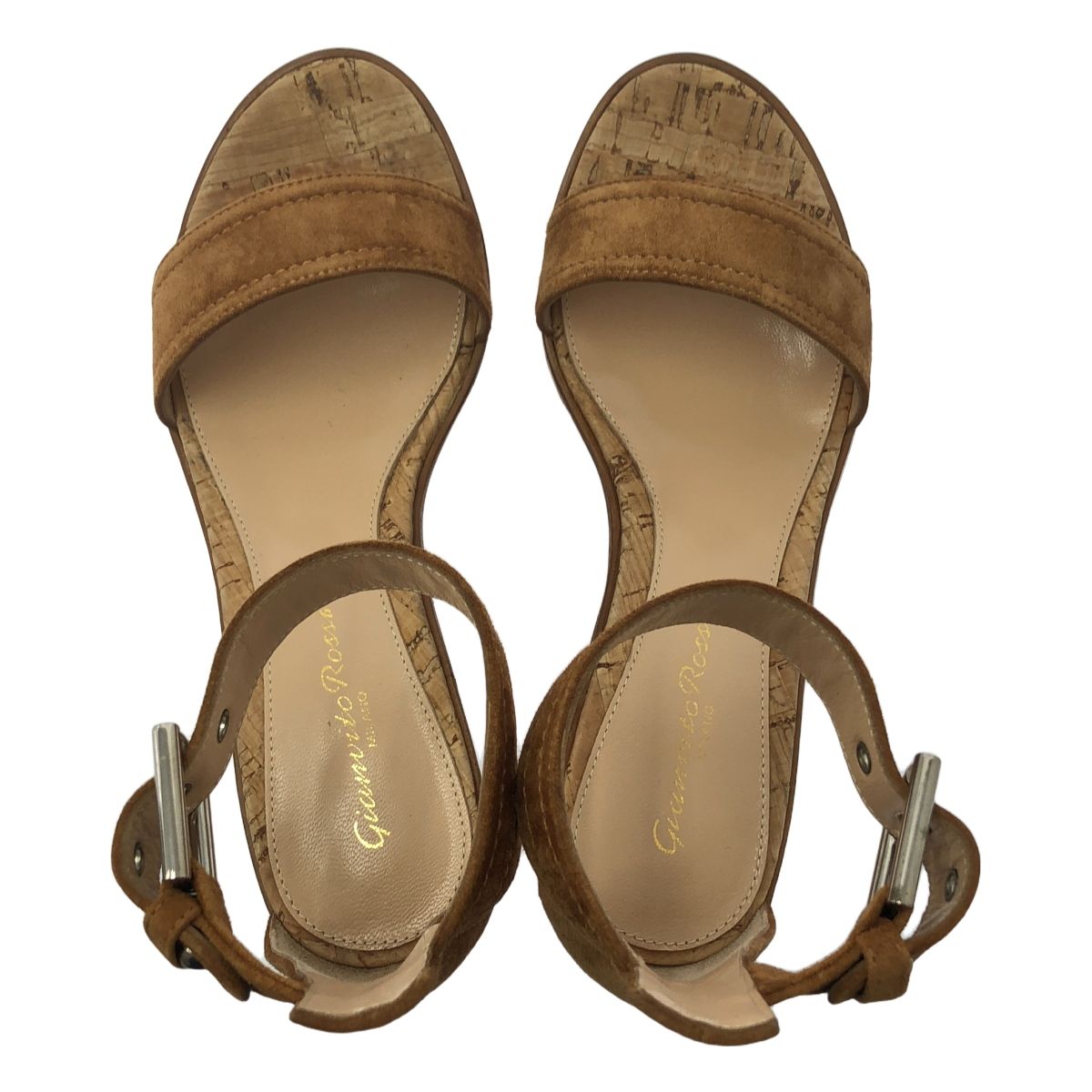Gianvito Rossi コルク素材ウェッジソールサンダル ジャンヴィトロッシ Gianvito Rossi サンダル コルク ウェッジ
