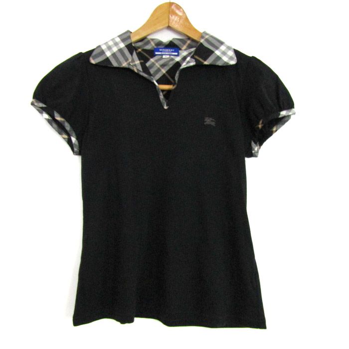バーバリーブルーレーベル　カットソー　パフスリーブ　ノバチェック　38 M BURBERRY BLUE LABEL バーバリーブルーレーベルノバチェック