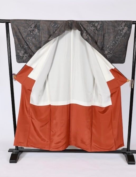 本場大島紬 泥染め 藍染め 茶 九マルキ 花 T587 - メルカリ