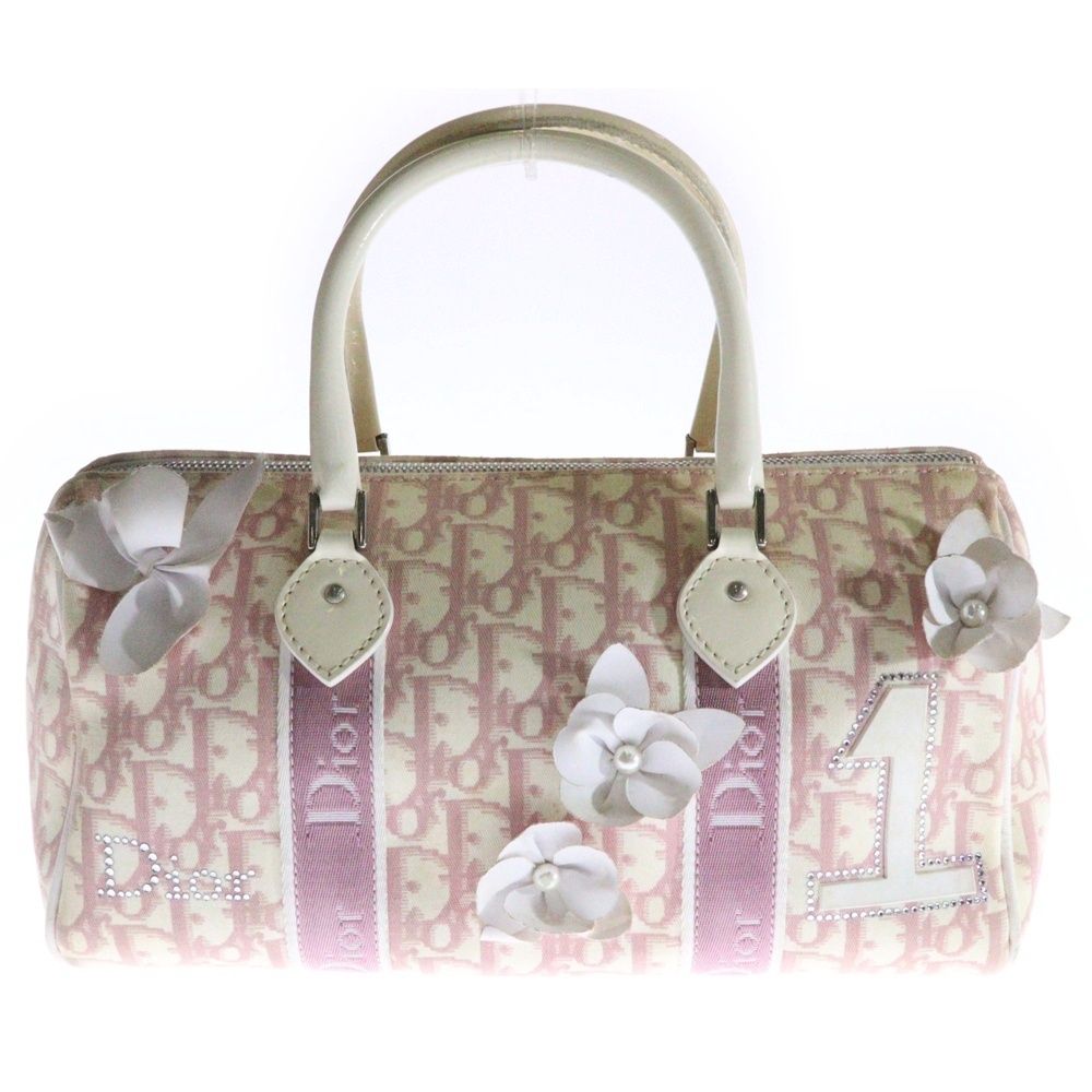 ディオール　トロッター　ナンバー1 フラワー　ミニボストン　ピンク Christian Dior (クリスチャンディオール) トロッター ナンバー1