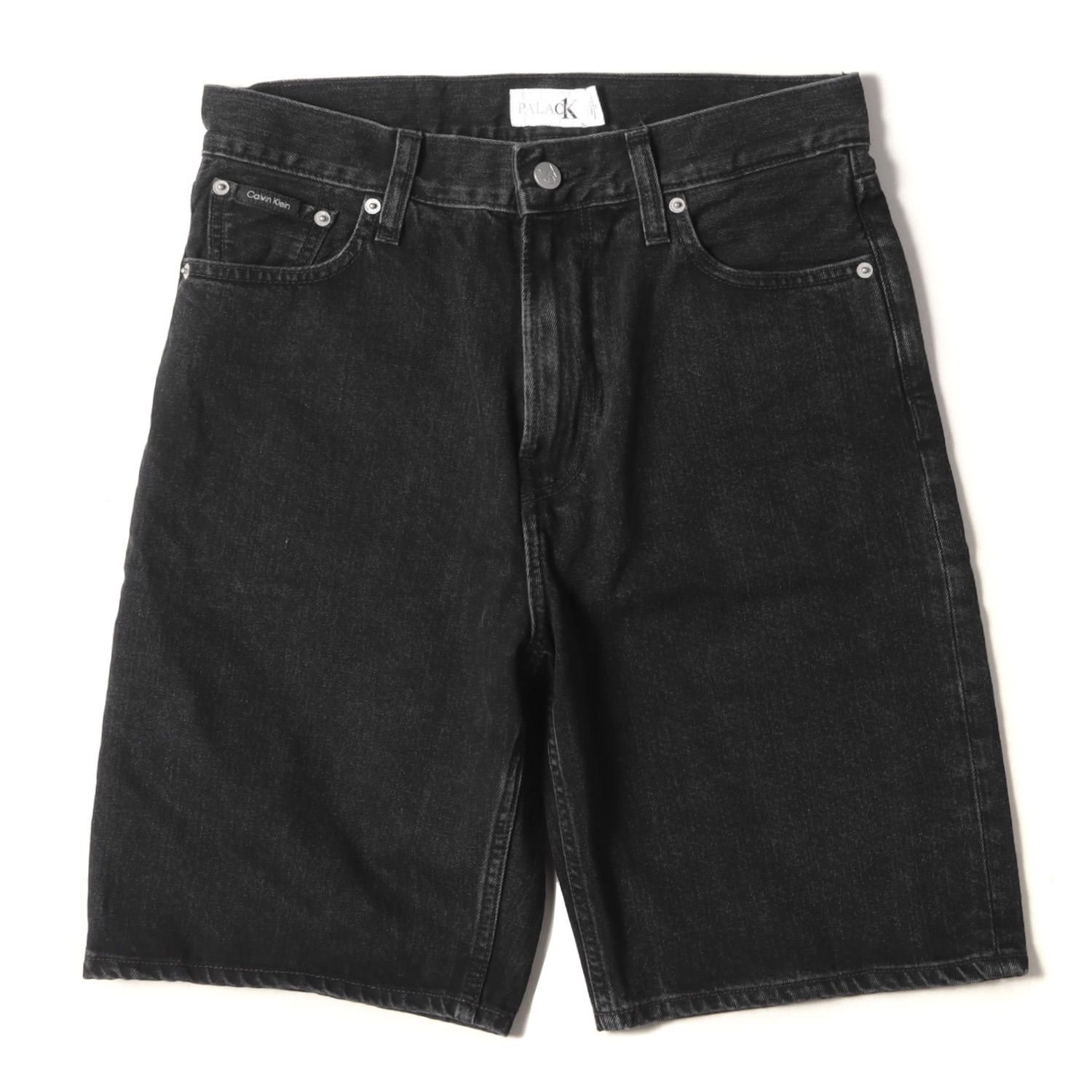 美品 PALACE パレス パンツ サイズ:26 Calvin Klein カルバン クライン ブラック デニム バギー ショーツ Baggy  Shorts 40301UC ショートパンツ 22SS ミッドストーンブラック 黒 ボトムス コラボ ジーンズ - メルカリ