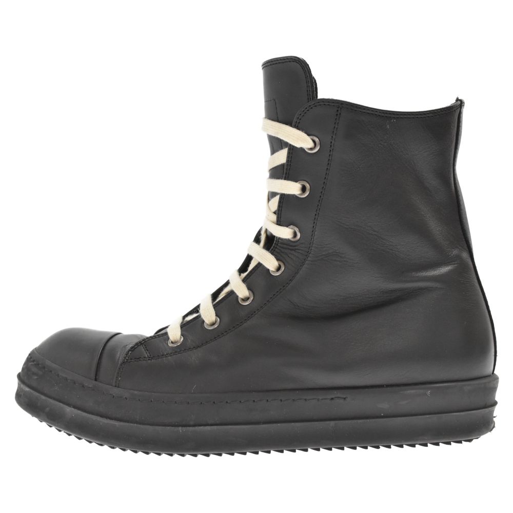 Rick Owens リックオウエンス 22AW RAMONES SNEAKERS RU02B2890 ラモーンズ サイドジップ ハイカットスニーカー ブラック Rick Owens (リックオウエンス) 22AW RAMONES SNEAKERS RU02B2890