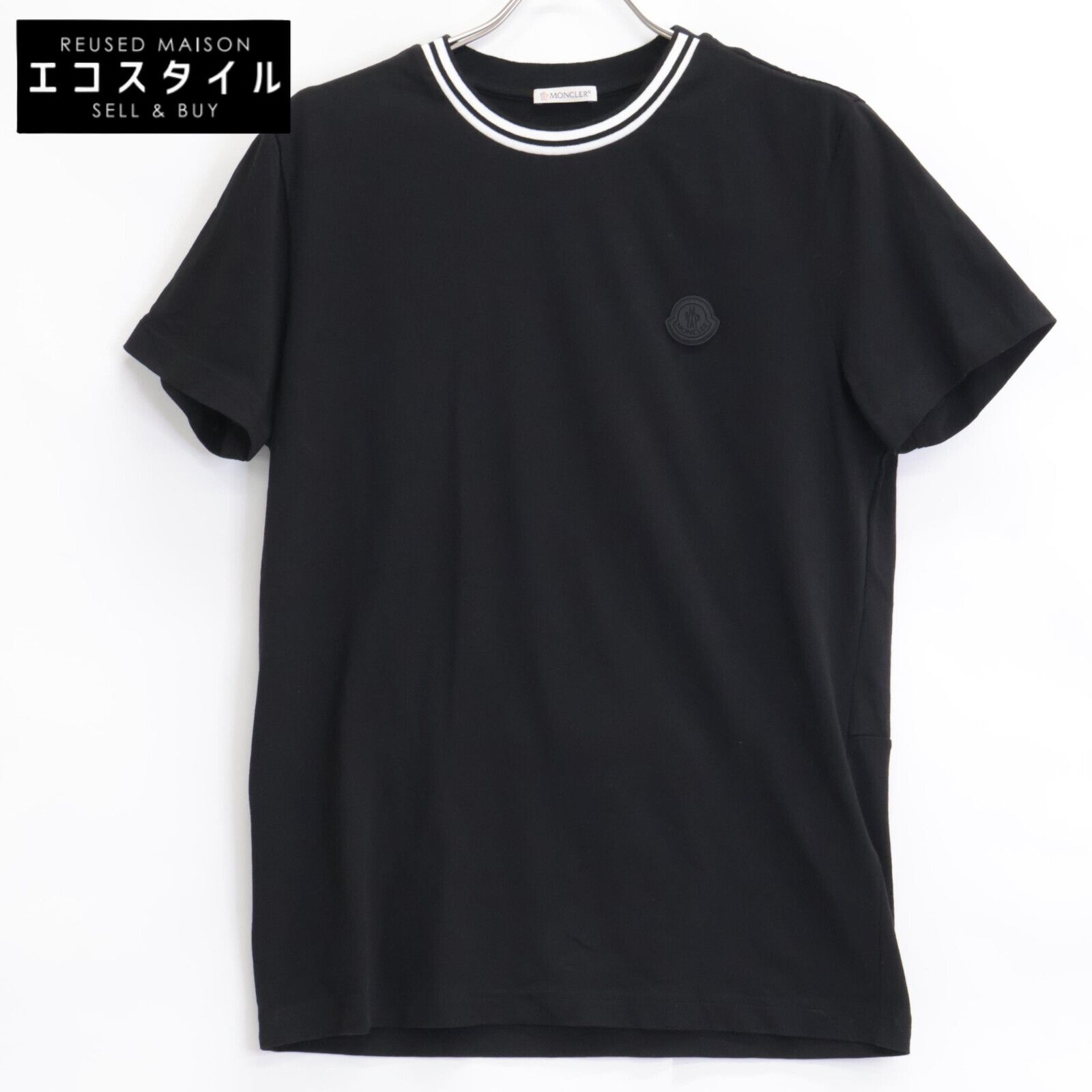MONCLER モンクレール F10918C71700ﾌﾞﾗｯｸ ｺｯﾄﾝ MAGLIA Tｼｬﾂ M