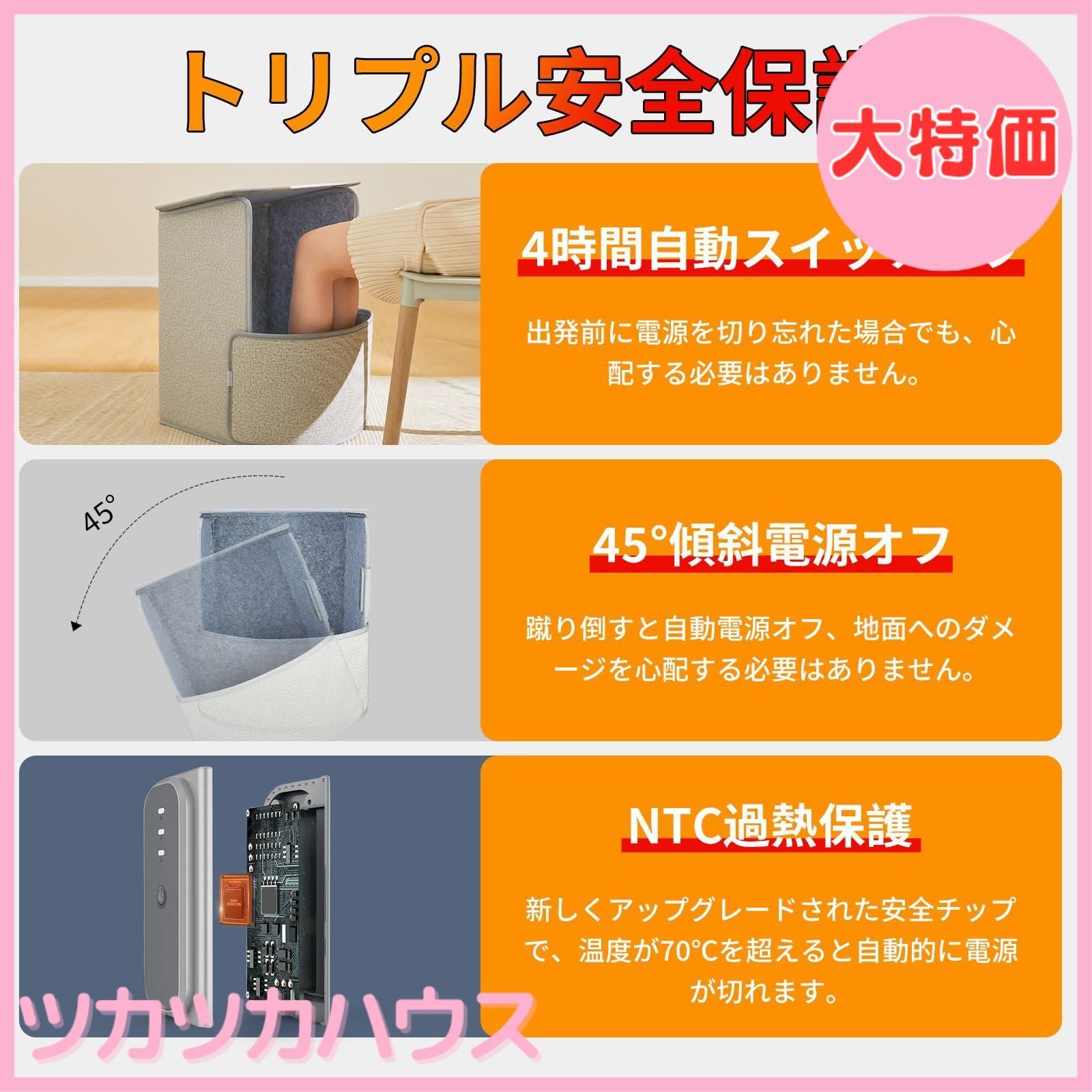 大特価】TEMGCO パネルヒーター 足元ヒーター デスク下 省エネこたつ 冷え対策 踏み型 四面発熱 6面遮る ヒーター 折り畳み式 デスクヒーター  遠赤外線 オフィス 暖房器具 3段階の温度調節 速 転倒オフ (グレー) - メルカリ