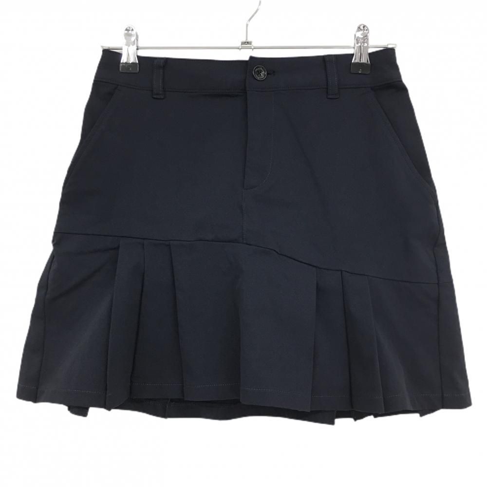 美品】トミーアーマー ストレッチスカート ネイビー 裾プリーツ