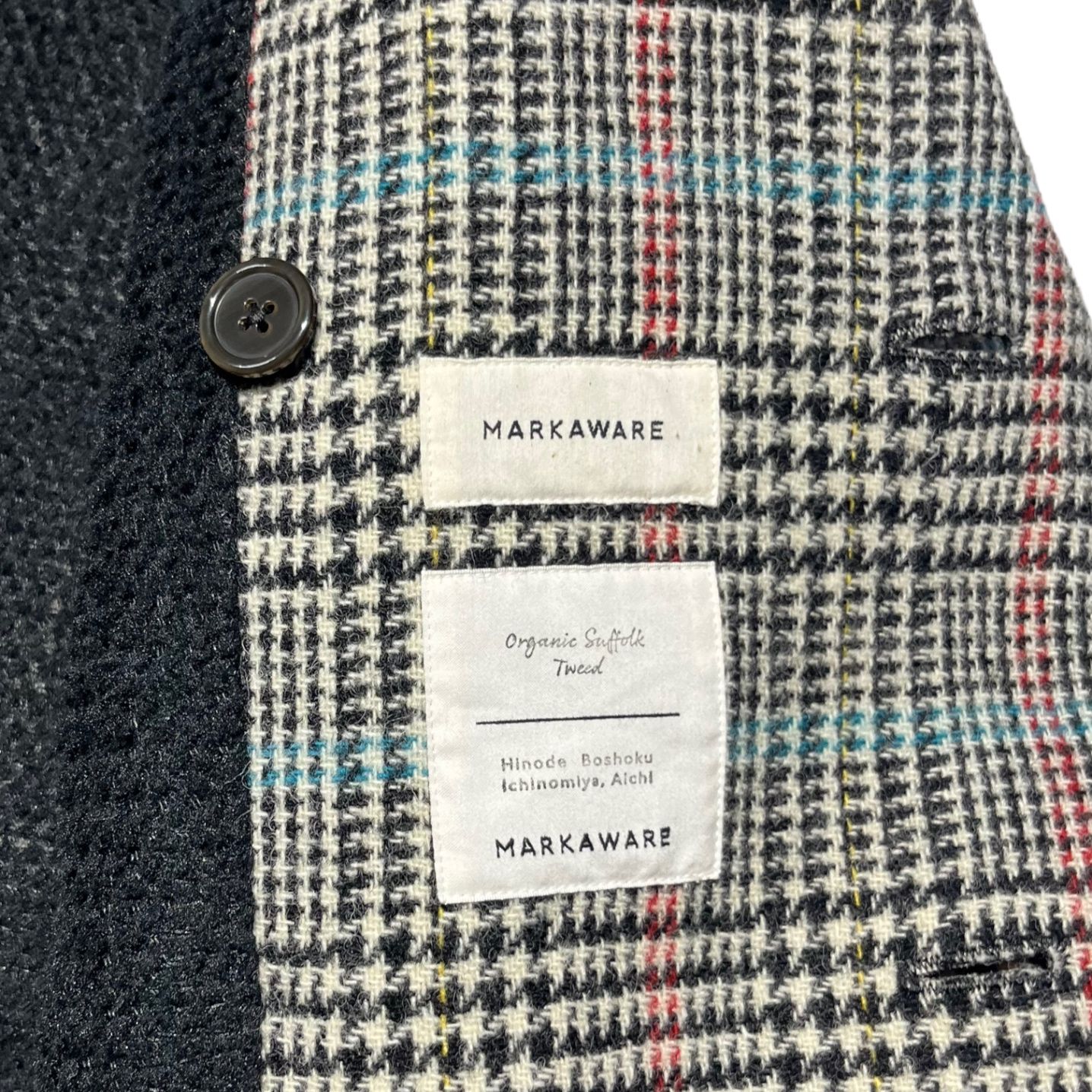 MARKAWARE(マーカウェア) Organic Suffolk tweed check trench coat オーガニックサフォーク ツイードチェック  トレンチコート A19C-02CO01C 1(M～L程度) グレー×ブラック チェック - メルカリ