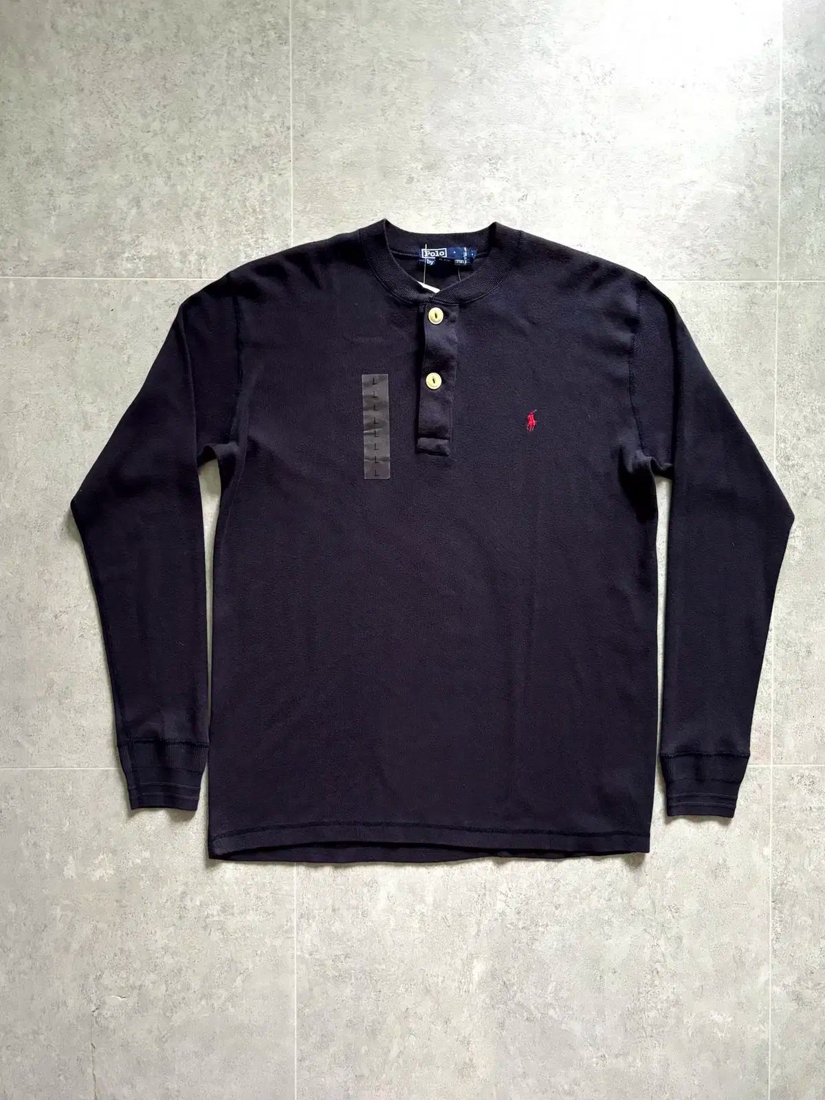 90 s ポロ Ralph Lauren ラルフローレン コットン ヘンリーネック シャツ L 100 105 デッドストック