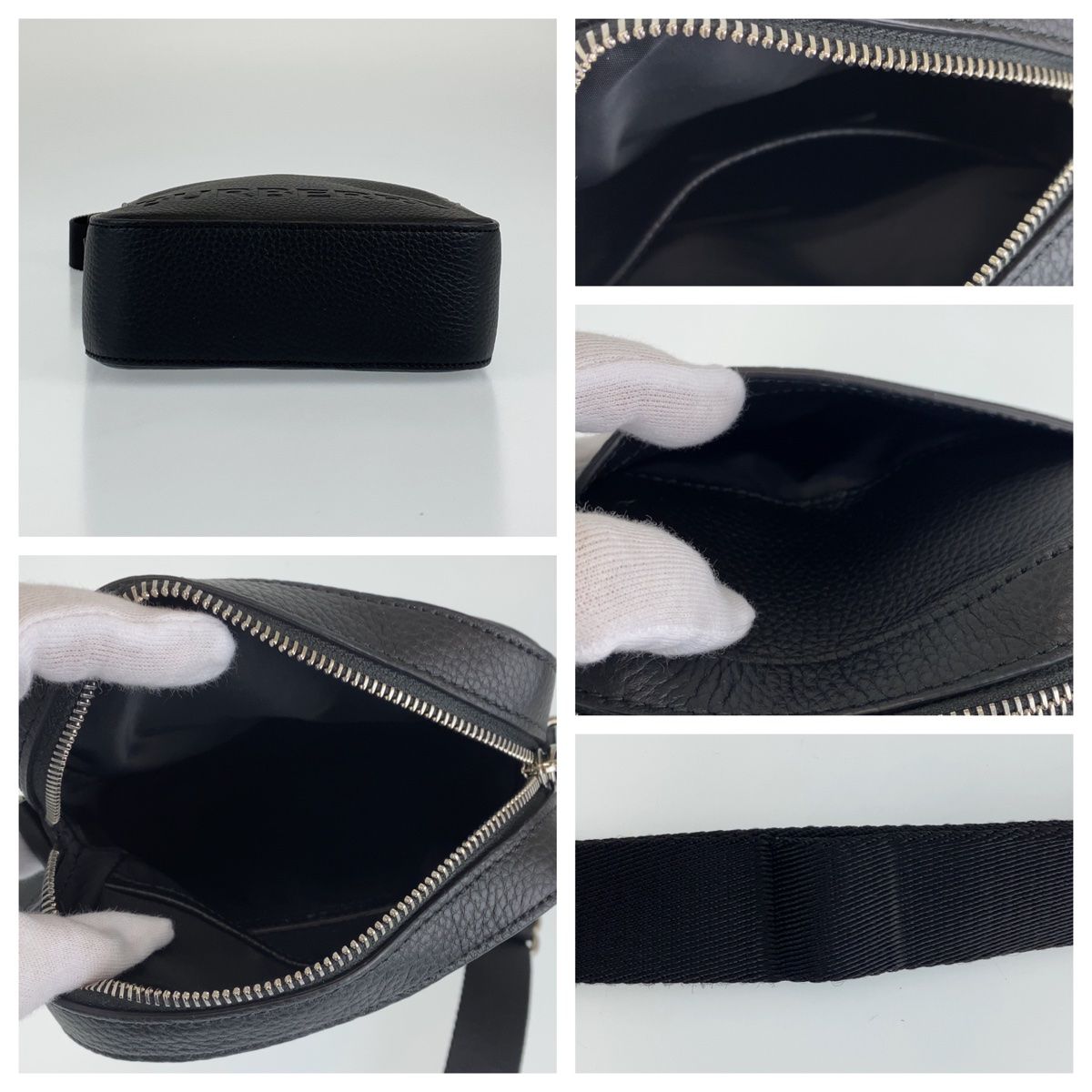 超美品 BURBERRY バーバリー THORNTON ブラック 黒 シルバー金具 