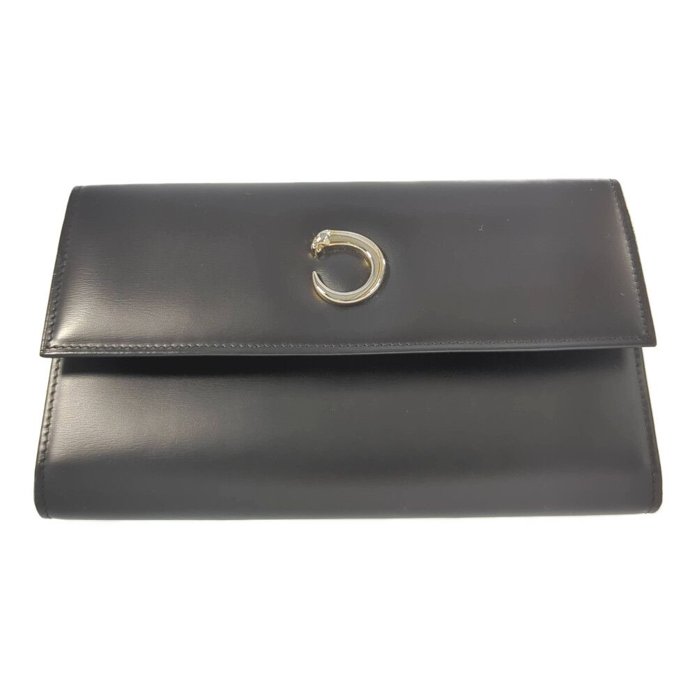 Cartier パンテール ブラックレザー 長財布 Cartier カルティエ パンテール・レザー 長財布 2つ折り財布