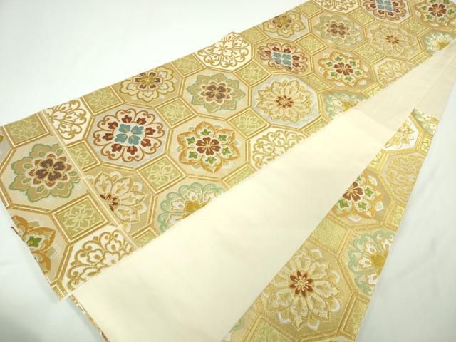 平和屋本店□極上 西陣 川島織物 六通柄 本袋帯 唐織 蜀江花文 金糸