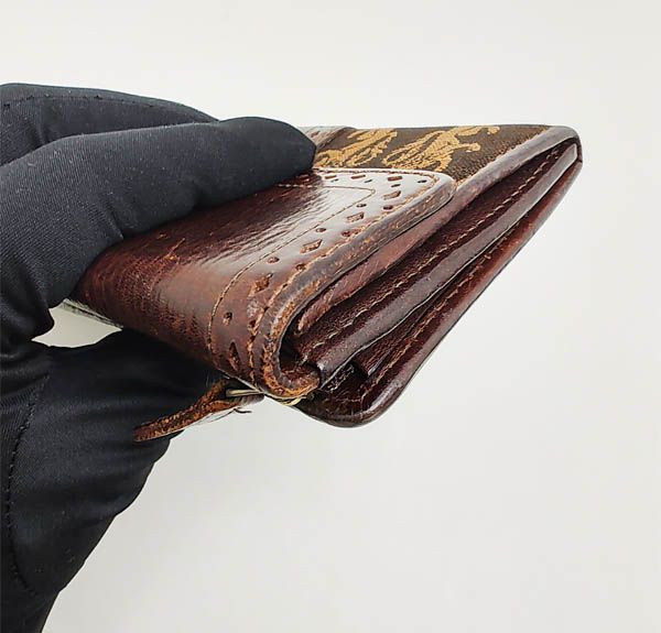 ゲンテン 長財布 レザー ブラウン ユリの紋章 ライオン genten ゲンテン 長財布 レザー ブラウン ユリの紋章 ライオン genten