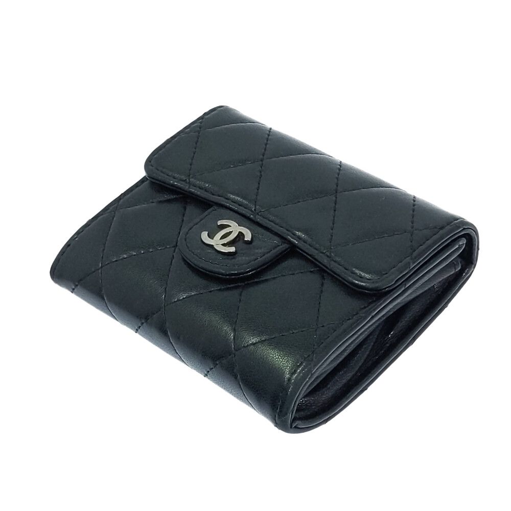 CHANEL シャネル 財布 ココマーク マトラッセ ラムスキン コイン