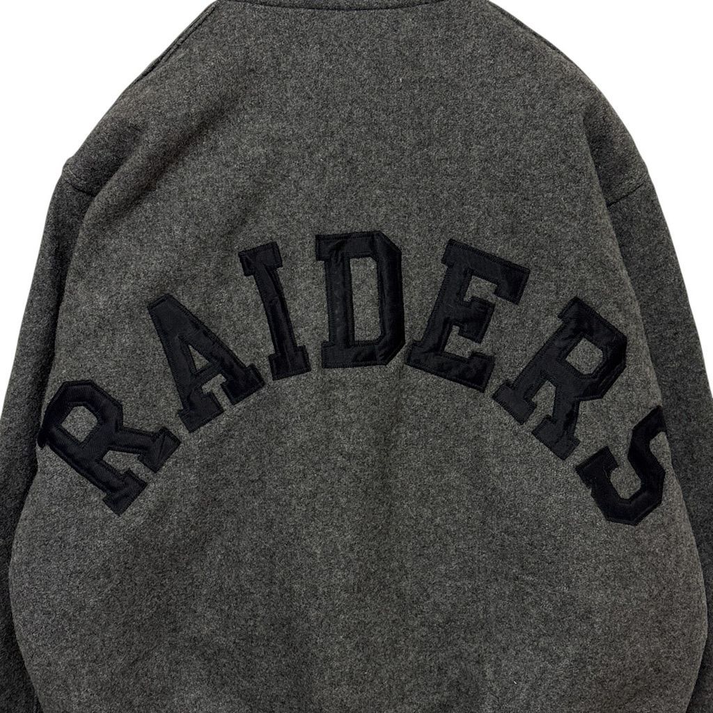 NFL】オークランド・レイダース ロゴ刺繡 ウールジャケット S-3081
