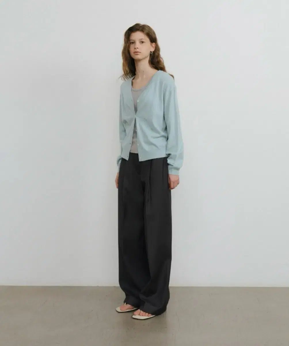 URAGO peter ウラゴ ピーター ワンタック ピンタック ワイド スラックス パンツ チャコール