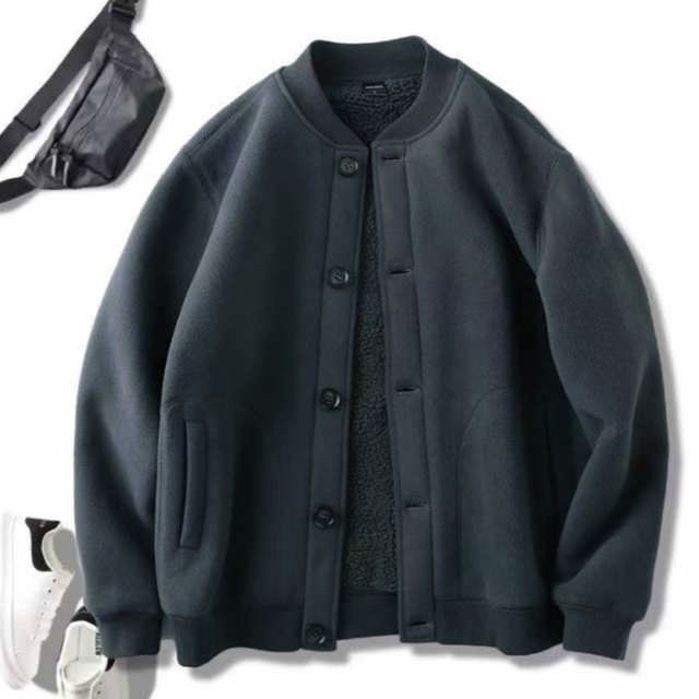 スタジャン メンズ 冬 フリース ジャケット ノー ジャケット ブルゾン 裏起毛 ジャケット ボアフリースジャケット アウター 秋服 冬服 秋冬 防寒 かっこいい M L XL 2XL 3XL mcqgkd1127