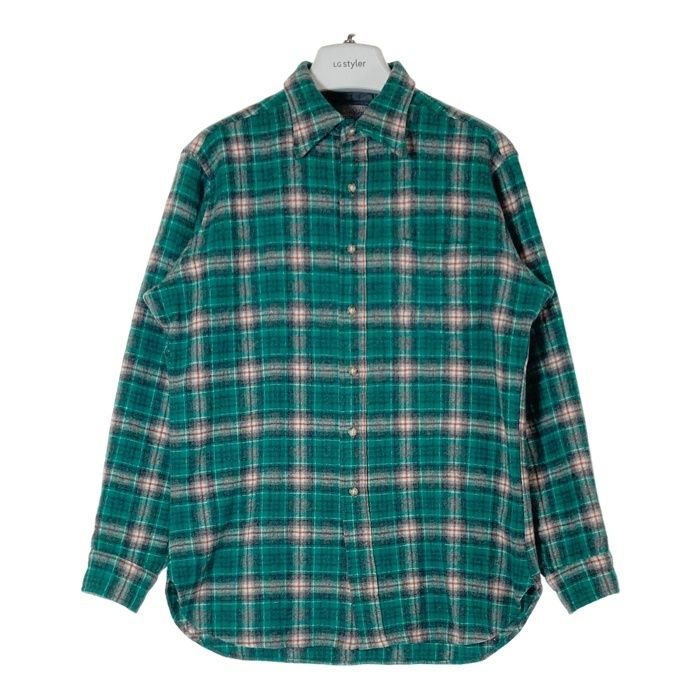 PENDLETON ペンドルトン 70 s ウールシャツ 片ポケット ブラックウォッチ グリーン sizeL