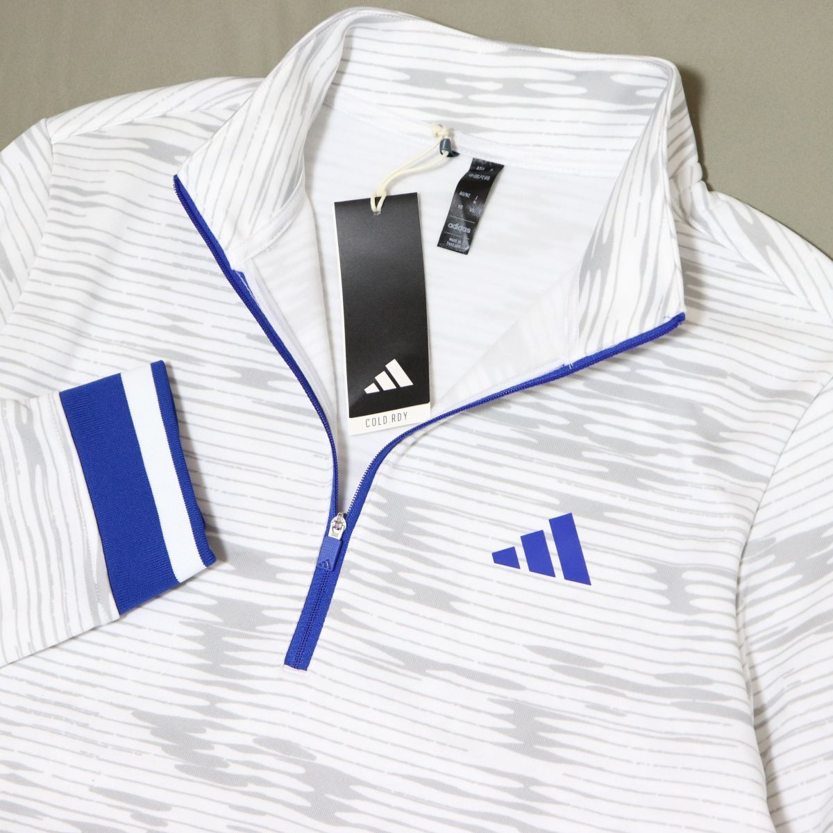 ADIDAS アディダス ゴルフ 長袖 ハーフジップ ホワイト L メンズ セール】ハーフジップ パイル 長袖ジャケット【adidas Golf