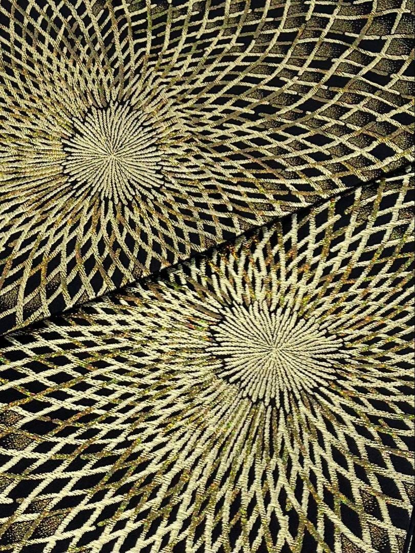 袋帯 七色 キラキラ モダン 金糸 正絹 未使用品 六通 - メルカリ