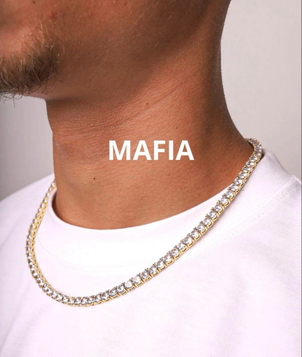 Glitter グリッター　ゴールドクロステニスチェーンネックレス Glitter グリッターゴールドクロステニスチェーンネックレス