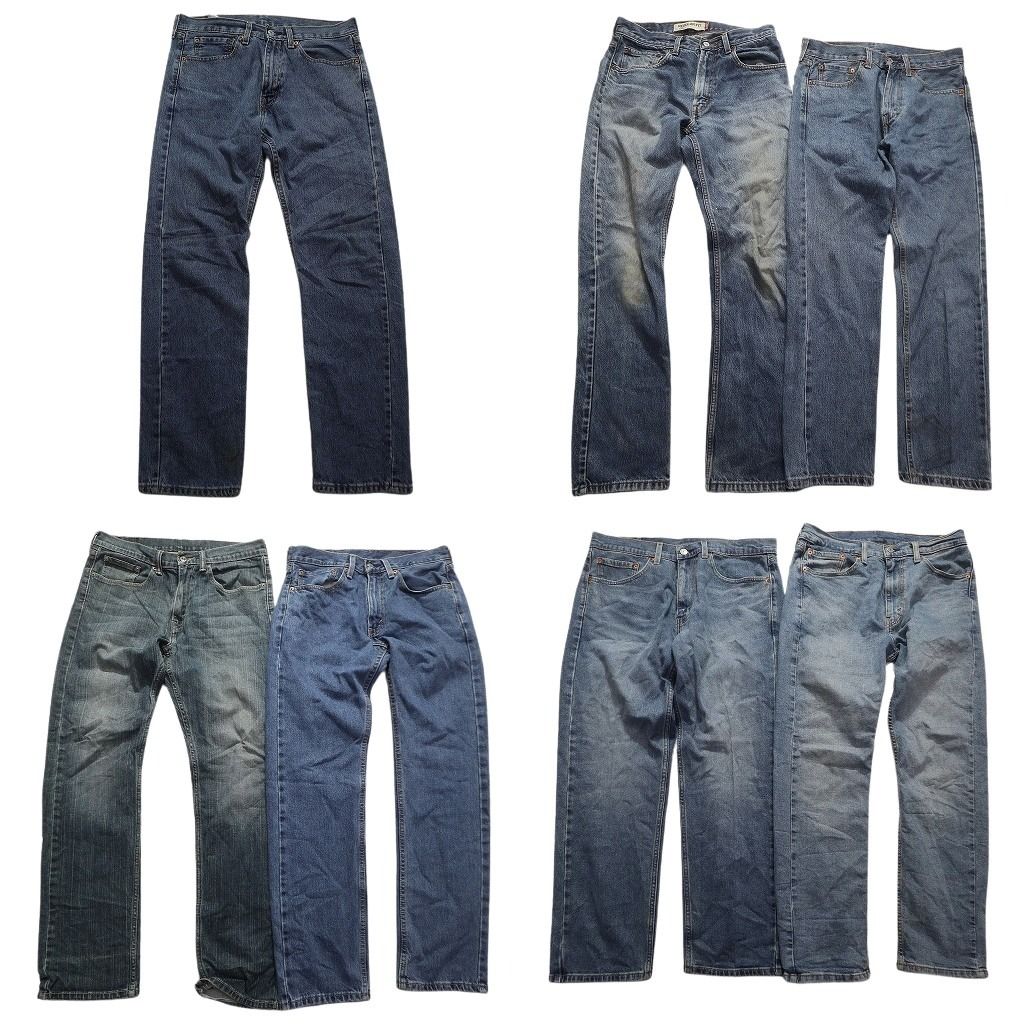 古着卸 リーバイス 505 デニム パンツ 7枚セット メンズ 31 |32 ライトブルー 皮パッチ アメカジ 古着 NA5773