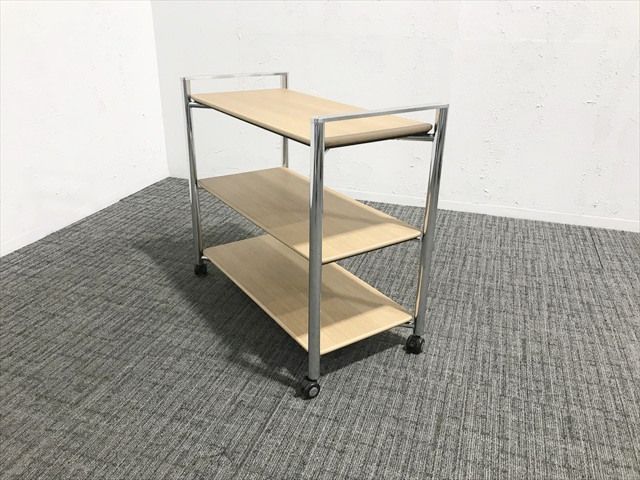 キャスターワゴン インターレイス 収納棚 オカムラ ネオウッドミディアム