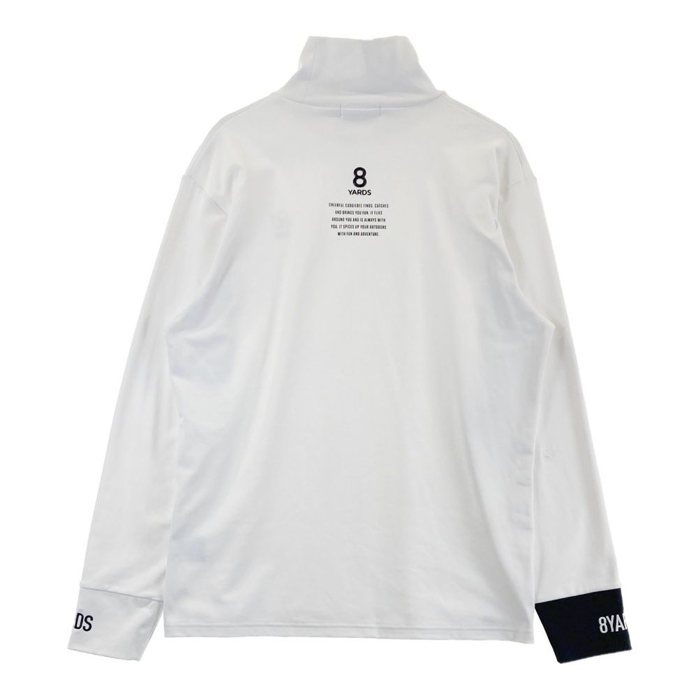 8YARDS ベージュ ハイネック Tシャツ L サイズ：2XL 8YARDS ハチヤーズ ハイネック長袖Tシャツ ホワイト