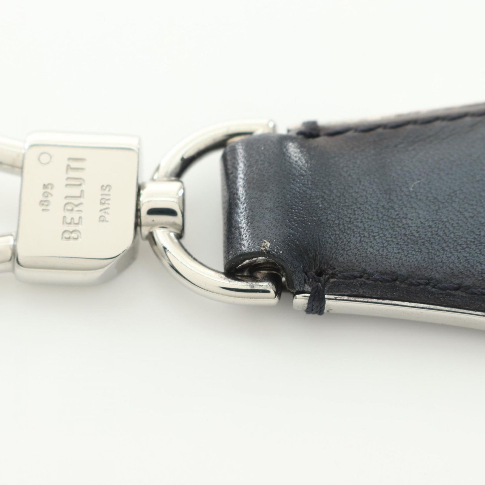 ベルルッティ Berluti チャーム シューホーン キーリング ネイビー