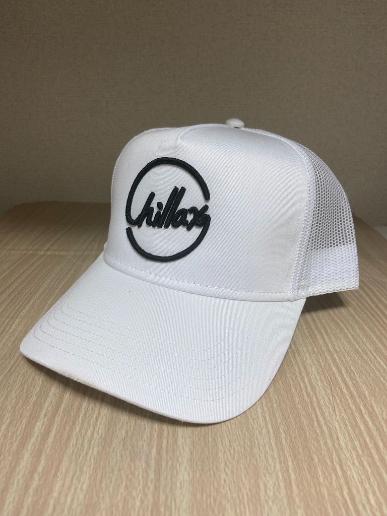 CHILLAX チラックス ツイル メッシュキャップ 白 ホワイト 白黒