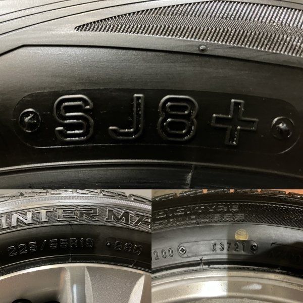 【DUNLOP WINTER MAXX SJ8+ 225/55R18】スタッドレス【三菱 デリカD:5 純正ホイール 18インチ 7J5HPCD114.3+38】21年製 バリ溝　(MTE332) クレジットカード QRコード決済可能 DUNLOP WINTER MAXX SJ8+ 225/55R18】スタッドレス【三菱 デリカD:5