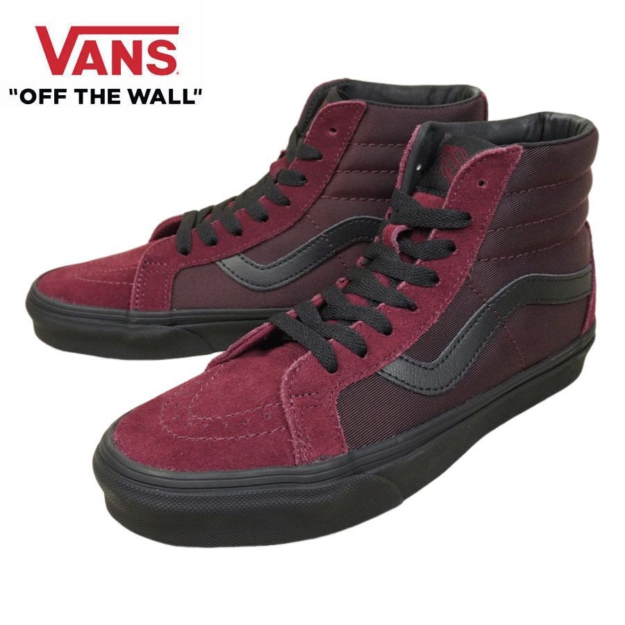 VANS スニーカーVANS ヴァンズ バンズ【箱なし】SK8-HI REISSUE スケートハイ レイシュ—(LLIC TWILL)PORT  (メタリックツイル)ポートロイヤルバーガンディ 黒 レッド スエード レザーメンズ レディース スニーカー 靴 ハイカット SK8 ヴァンズ バンズ VANS【箱なし】SK8-HI REISSUE スケートハイ レイシュ