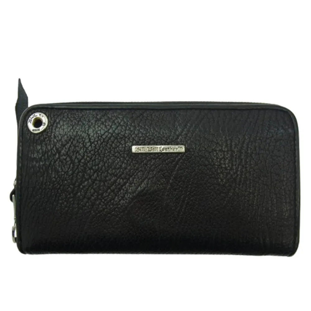 ビルウォールレザーロングジップウォレット ロゴパッチ装飾 ビルウォールレザーロングジップウォレット ロゴパッチ装飾