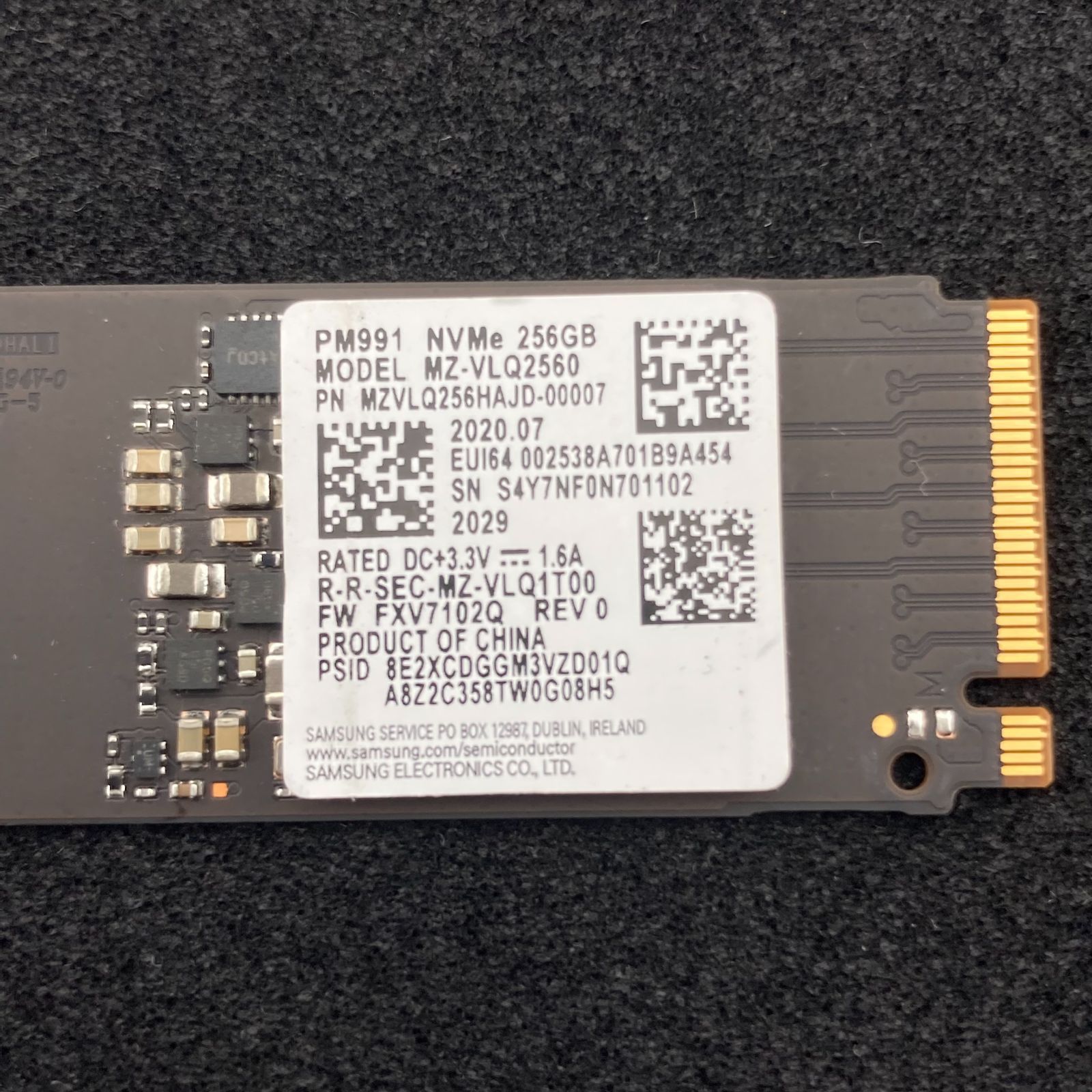 NVMe 256GB 4枚セット MZVLQ256HAJD Samsung 256GB, 2280 Internal SSD - MZVLQ256HAJD-000H1 for