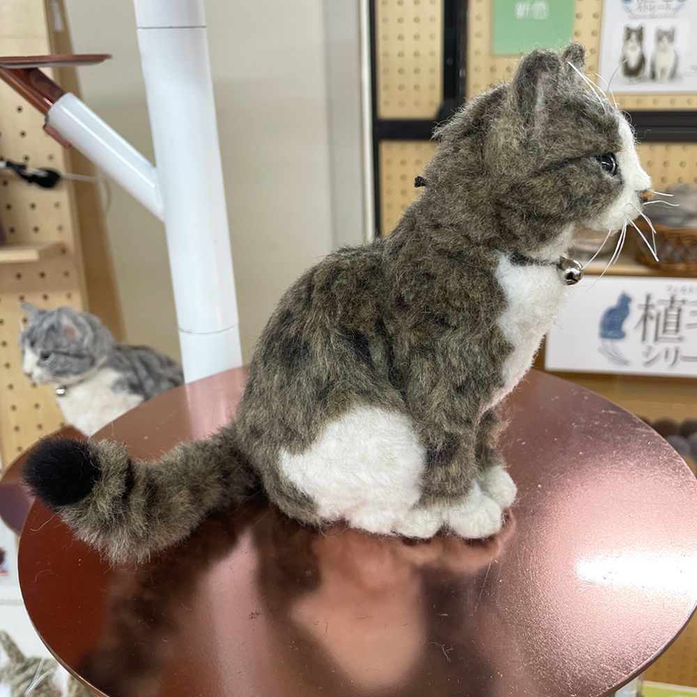 スターターセット付き リアル猫 キジトラ 手作りキット 羊毛フェルト