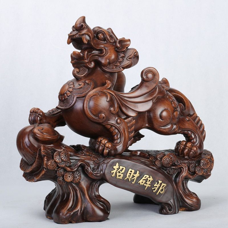麒麟 オブジェ 置物 樹脂製 厄除け 縁起物 運気アップ 彫刻 開運 幸運 財運 金運 安産祈願 無病息災 子宝 健康運 インテリア リビング オフィス 玄関