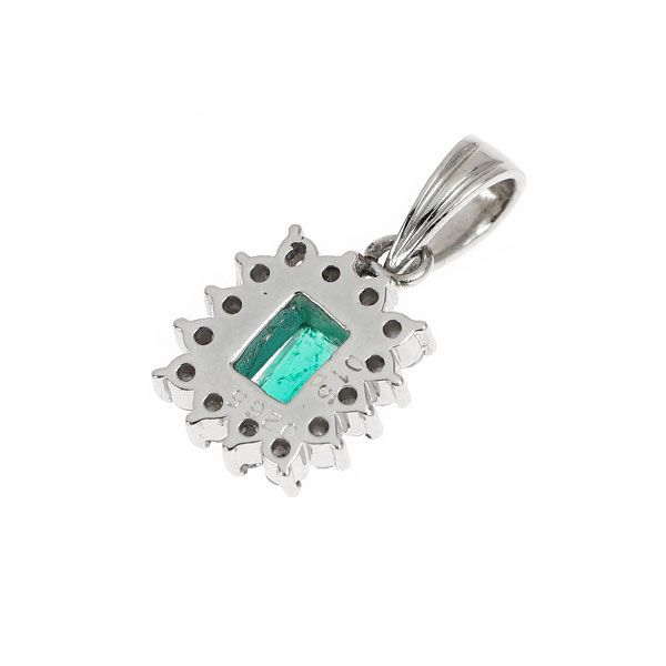 Pt900 エメラルド ダイヤモンド ペンダントトップ 0.265ct D0.15ct