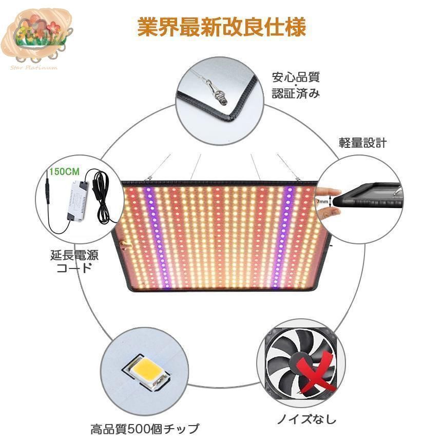植物育成ライト／LEDパネル【2枚セット】 植物育成ライト LED パネル 室内 210個 高輝度 2段階調光 育苗