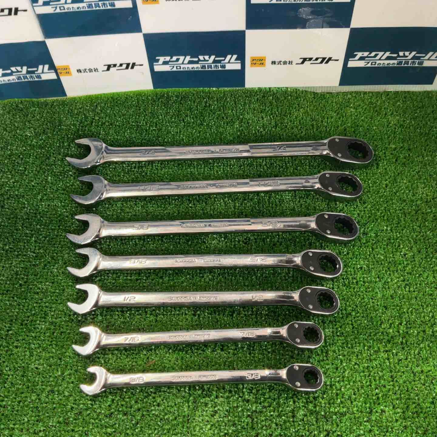 切り替え式ラチェットコンビネーションレンチ 7点セット