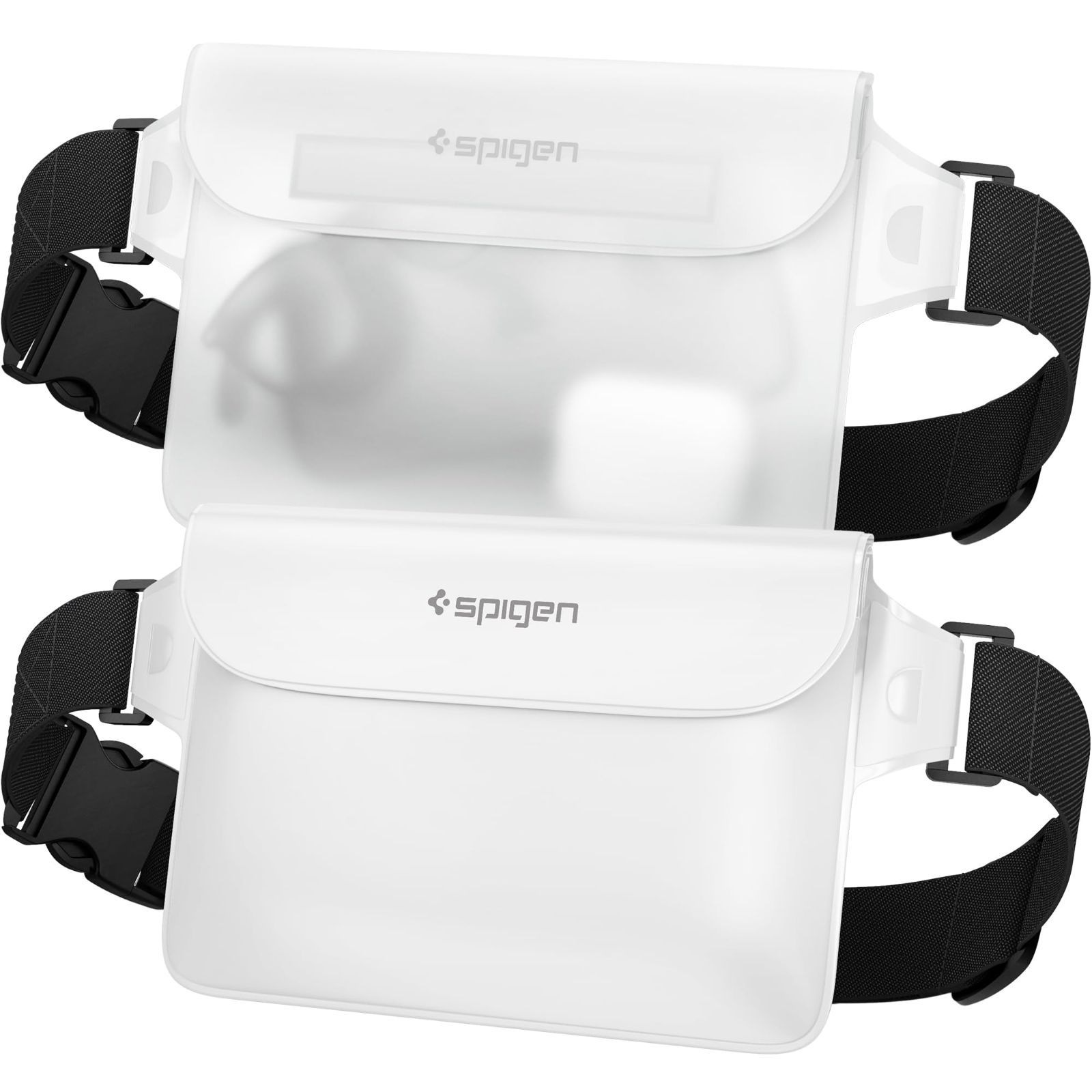 【人気商品】Spigen 防水ケース 小物 防水ポーチ 2個セット 完全防水 IPX8認証 防水ケース 海 プール アウトドア スマホ 三重チャック ベルクロ PVC 大容量 ウエストポーチ 防水バッグ A620 AMP06022 